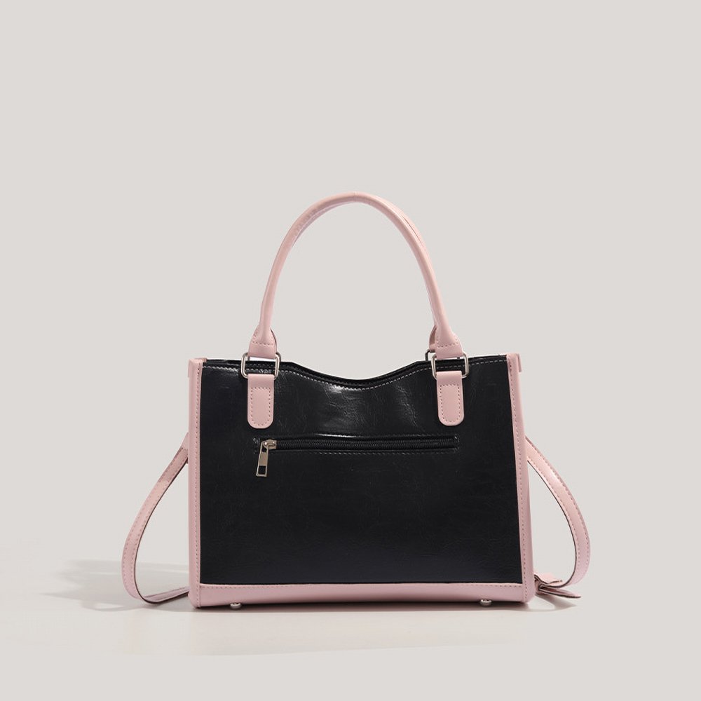 Y2K Pink Black Ita Bag Tote Clear Window Chain Detail