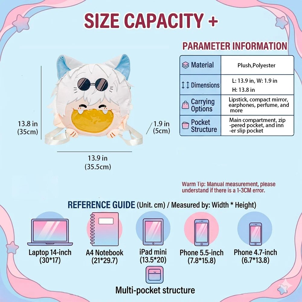 Anime Ita Bag Itabag Gojo Cat Ear Plush