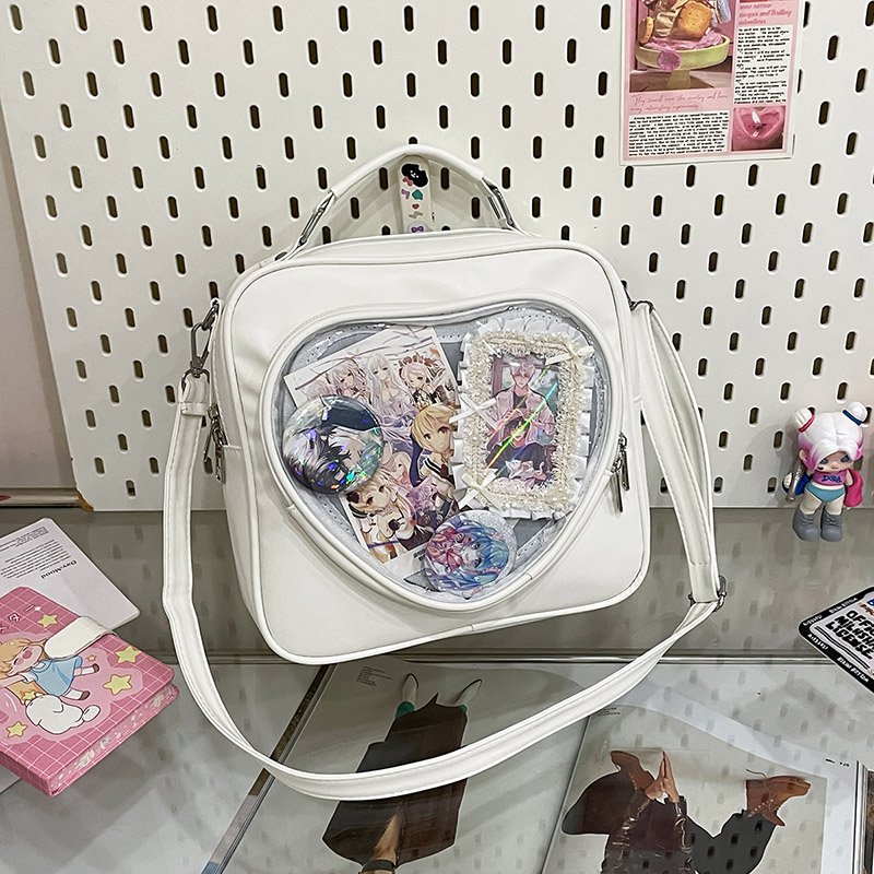 Black Heart Ita Bag Crossbody Clear Anime Display