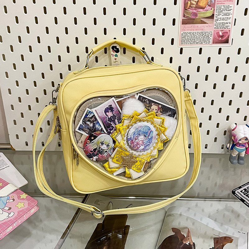 Black Heart Ita Bag Crossbody Clear Anime Display