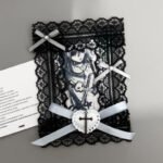 Black Lace Gothic Cross Ribbon Photocard Sleeve