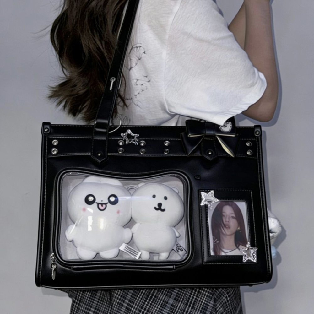 Blue Ita Bag Dual Clear Windows Tote