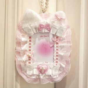 Cute Pink Lace Ita Bag Card Holder for Collectibles