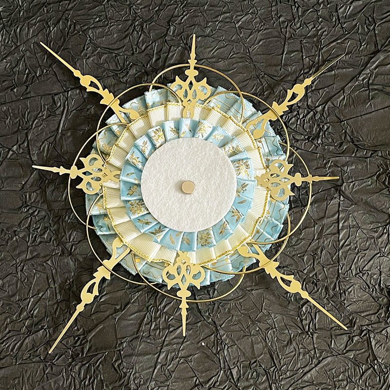 Gold Gothic Clock Badge Display Rosette