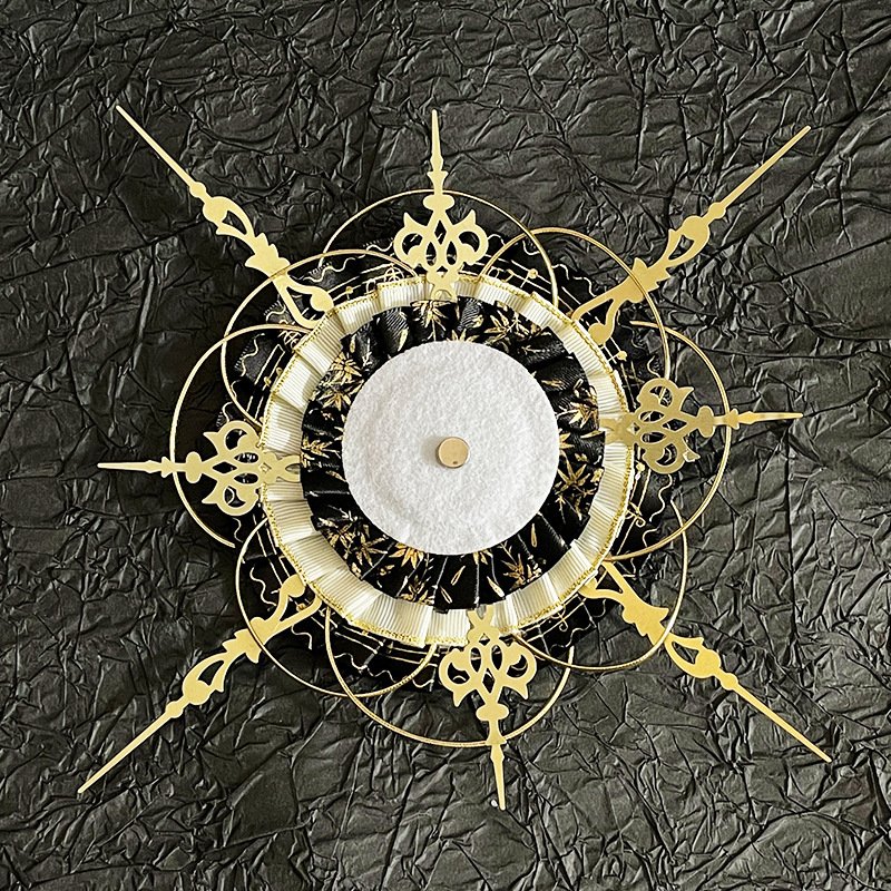 Gold Gothic Clock Badge Display Rosette