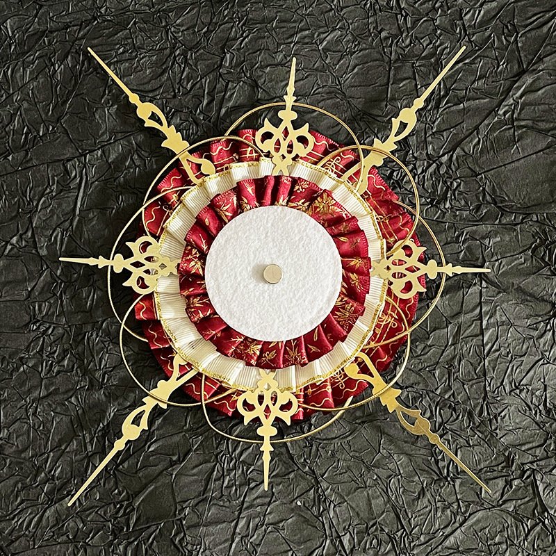 Gold Gothic Clock Badge Display Rosette