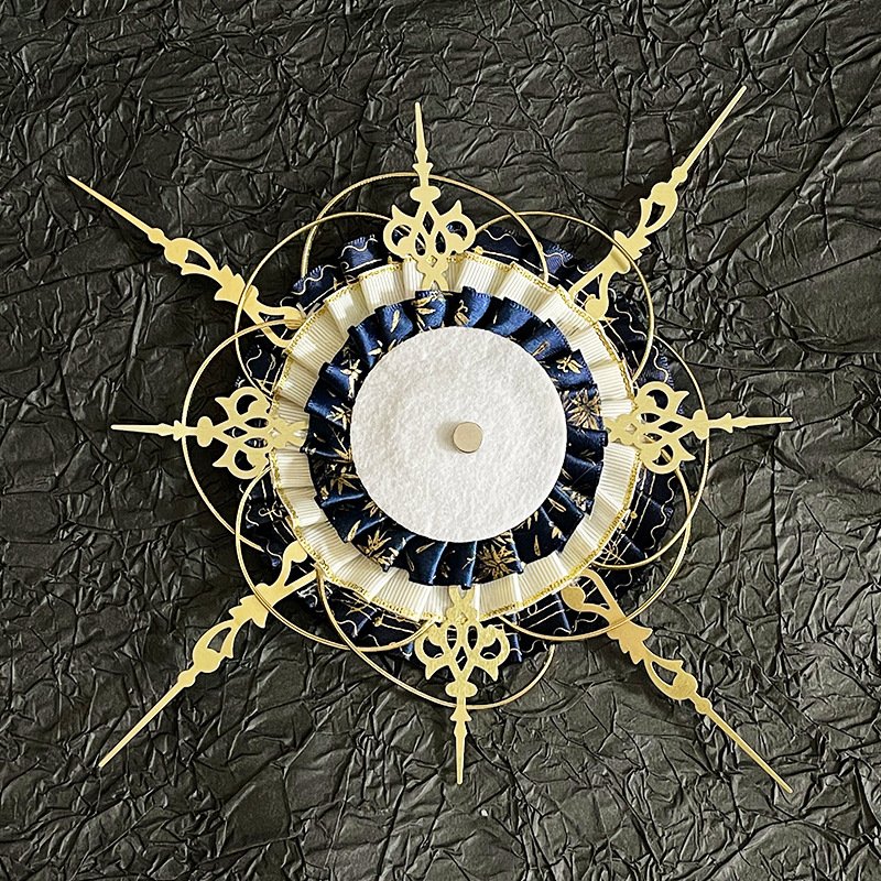 Gold Gothic Clock Badge Display Rosette