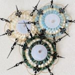Black Gold Gothic Clock Spoke Jacquard Badge Display Rosette