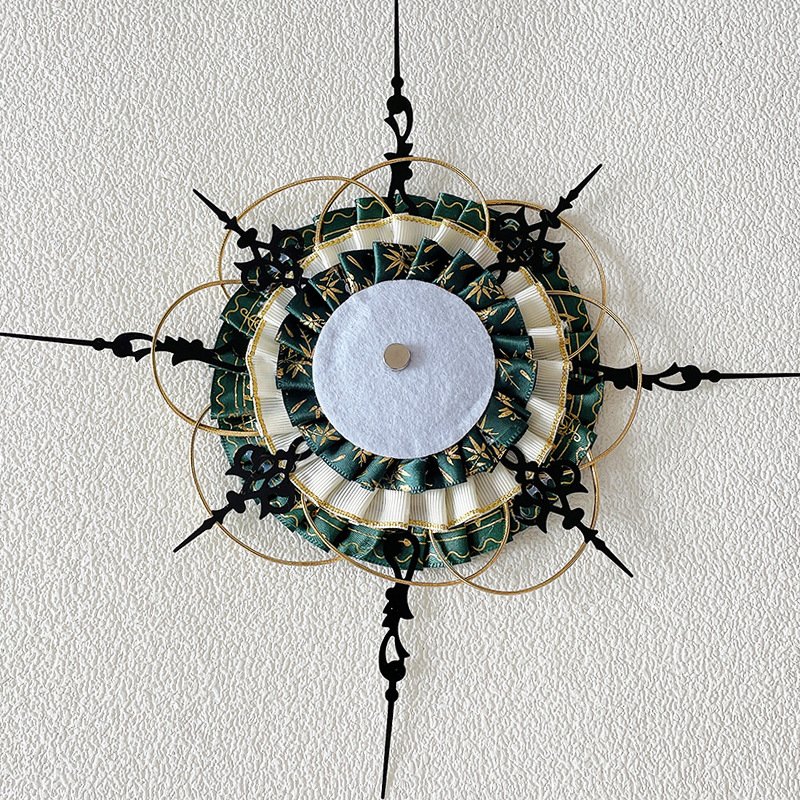 Gold Gothic Clock Badge Display Rosette