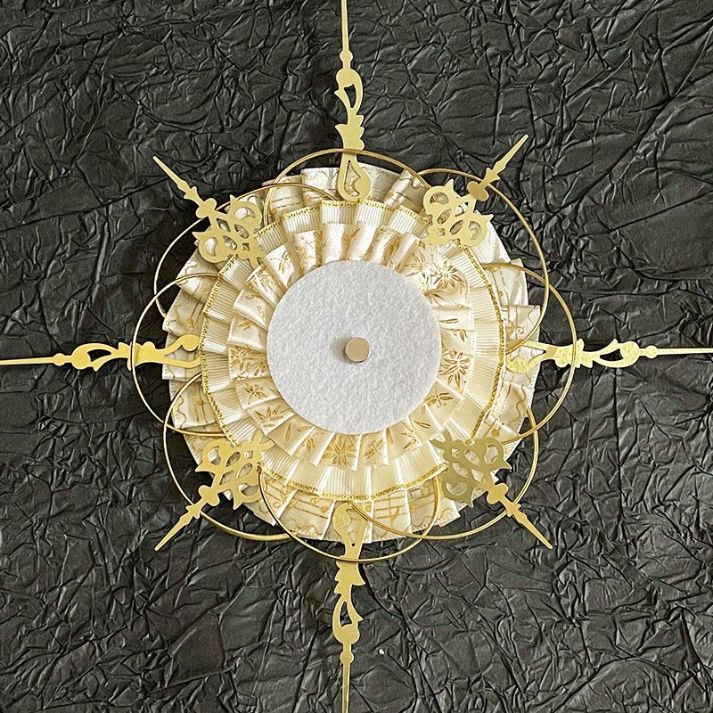 Gold Gothic Clock Badge Display Rosette