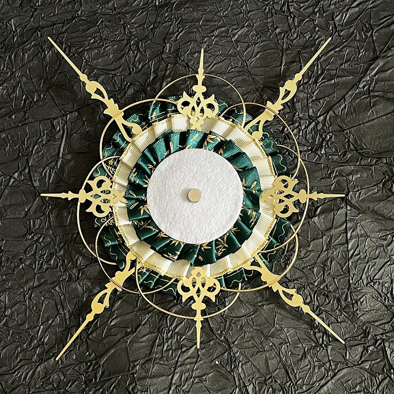 Gold Gothic Clock Badge Display Rosette