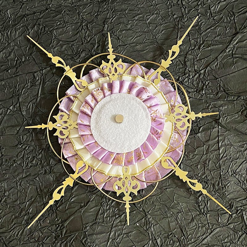 Gold Gothic Clock Badge Display Rosette