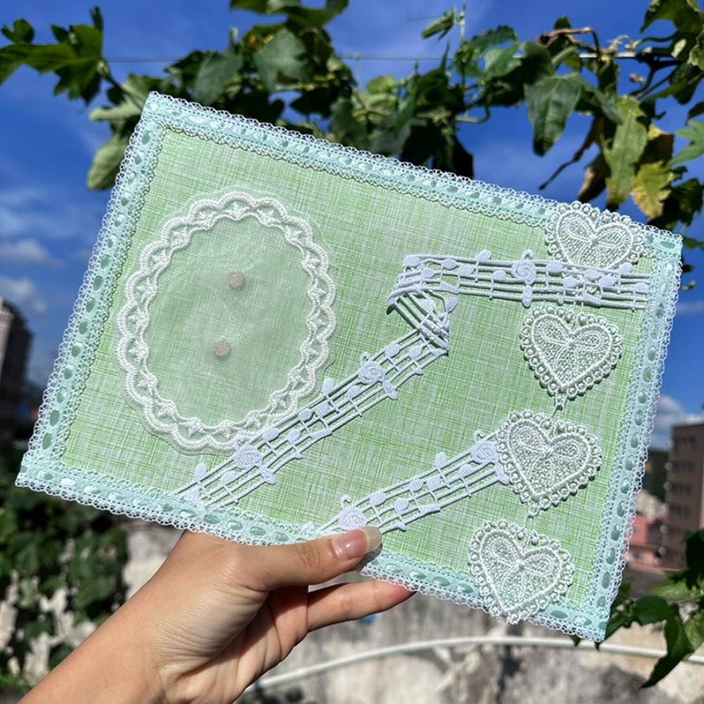 Heart Music Note Lace Trim Ita Bag Insert