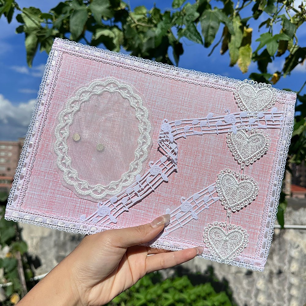 Heart Music Note Lace Trim Ita Bag Insert