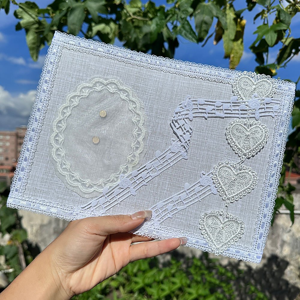 Heart Music Note Lace Trim Ita Bag Insert