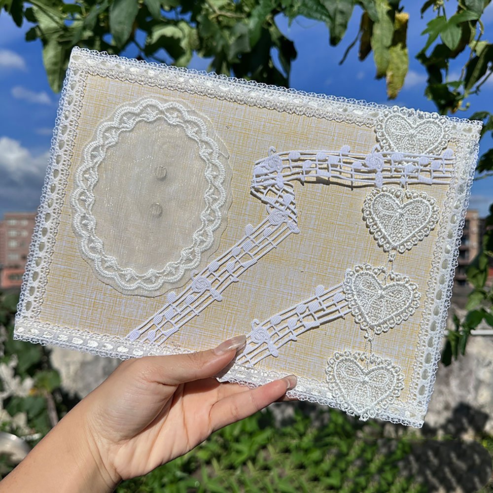 Heart Music Note Lace Trim Ita Bag Insert