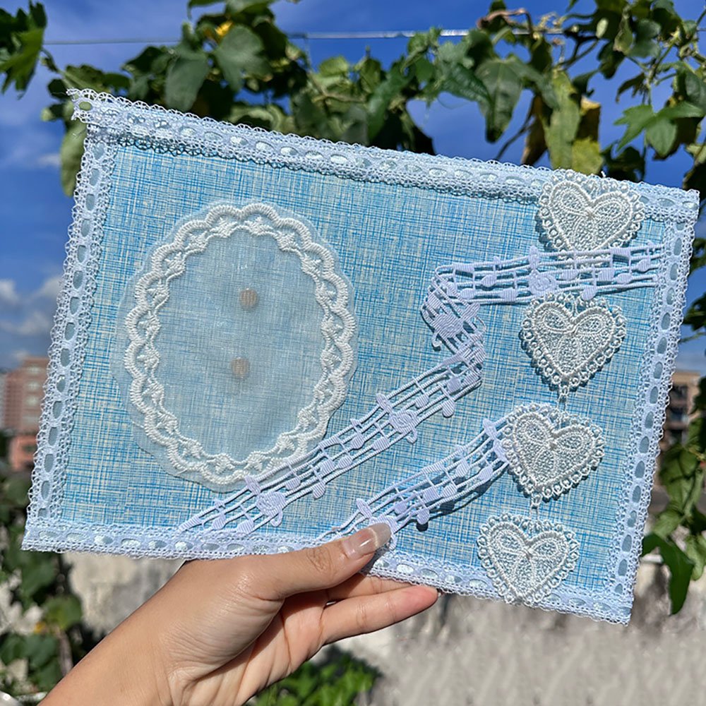 Heart Music Note Lace Trim Ita Bag Insert