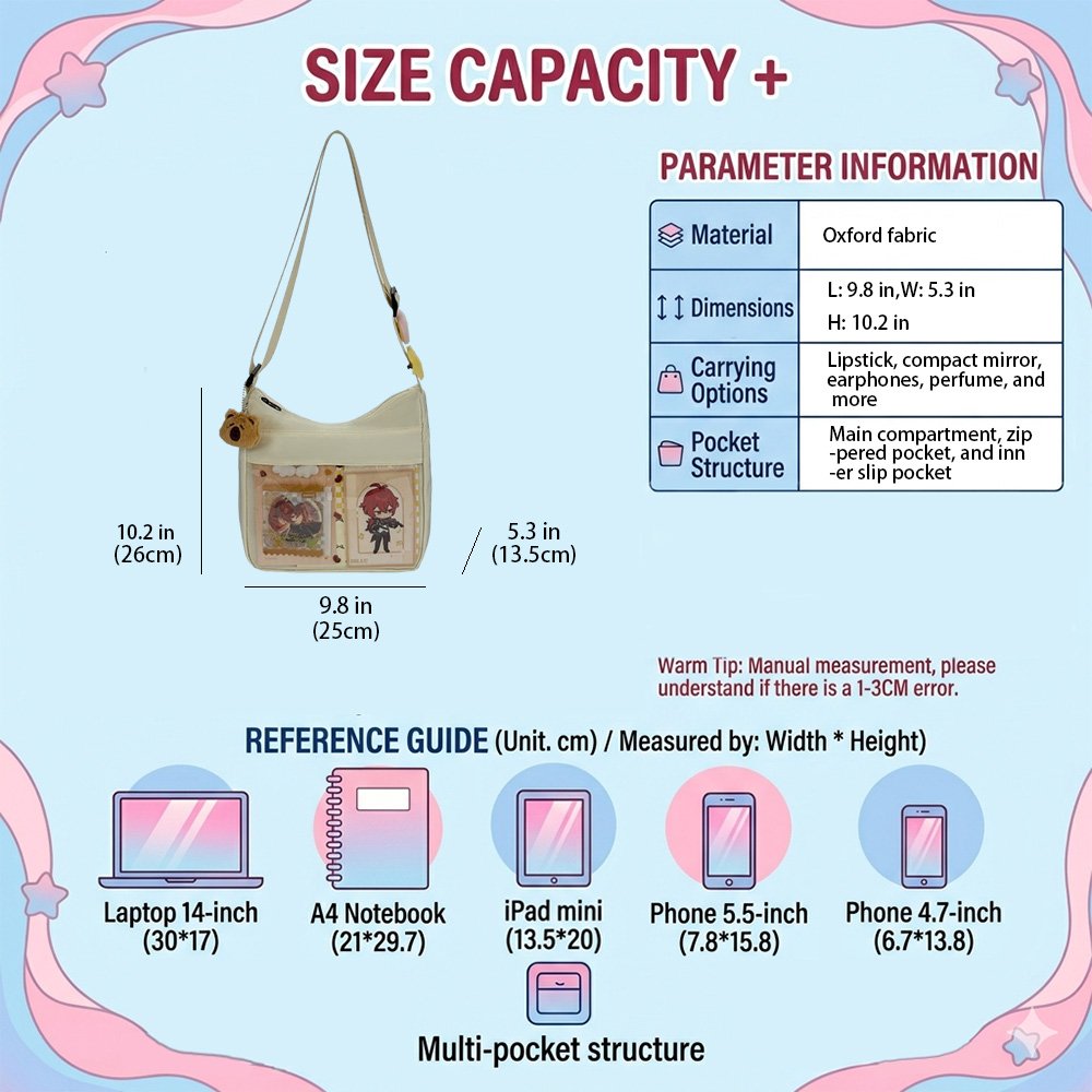 Ita Bag Crossbody Large Oxford Messenger Bag