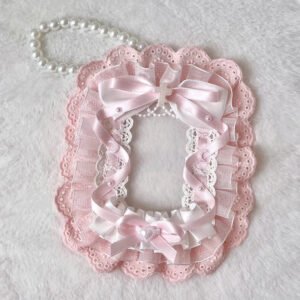 Ita Bag Photocard Sleeve Pink Lace Ruffle Bow Pearl Frame
