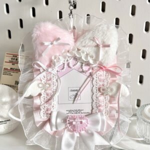 Ita Bag Photocard Sleeve Pink Plush Lace Angel Wing Frame