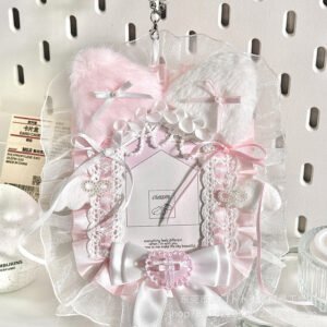 Ita Bag Photocard Sleeve Pink Plush Lace Angel Wing Frame