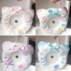 Kawaii Plush Cat Ear Anime Badge Holder