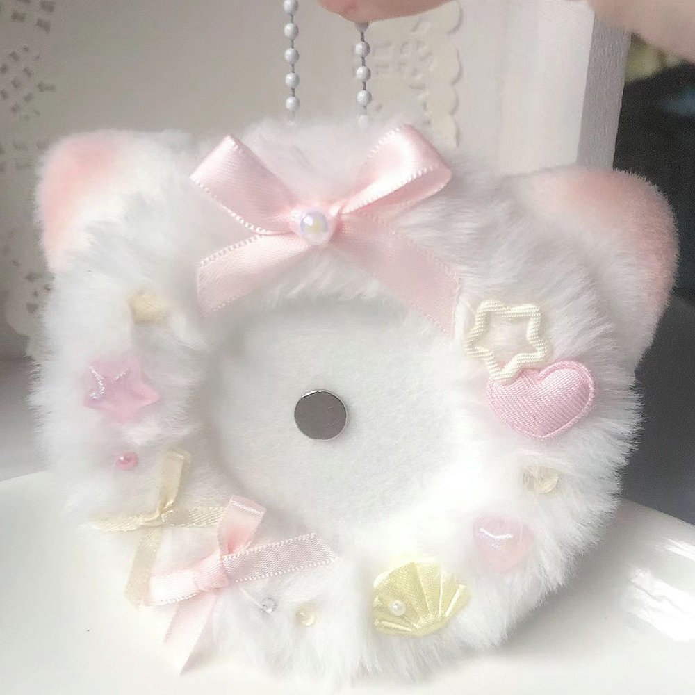 Kawaii Plush Cat Ear Anime Badge Holder