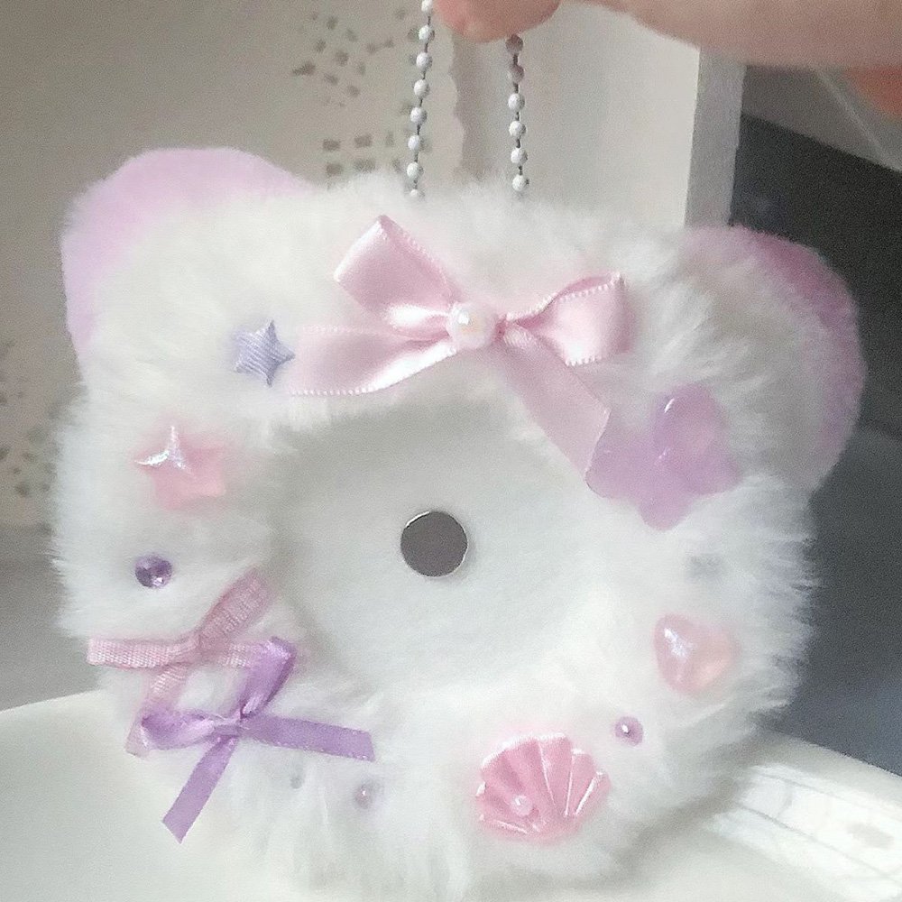 Kawaii Plush Cat Ear Anime Badge Holder