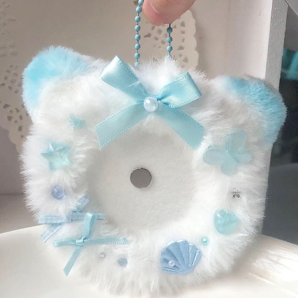 Kawaii Plush Cat Ear Anime Badge Holder