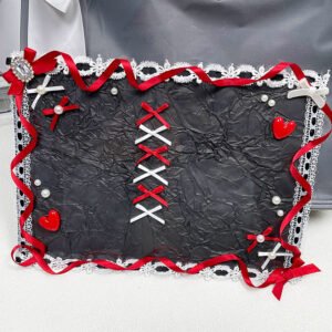 Lace Heart Bow Ribbon Ita Bag Base Insert