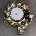 Black Gold Celestial Music Rose Rosette Badge Display Base