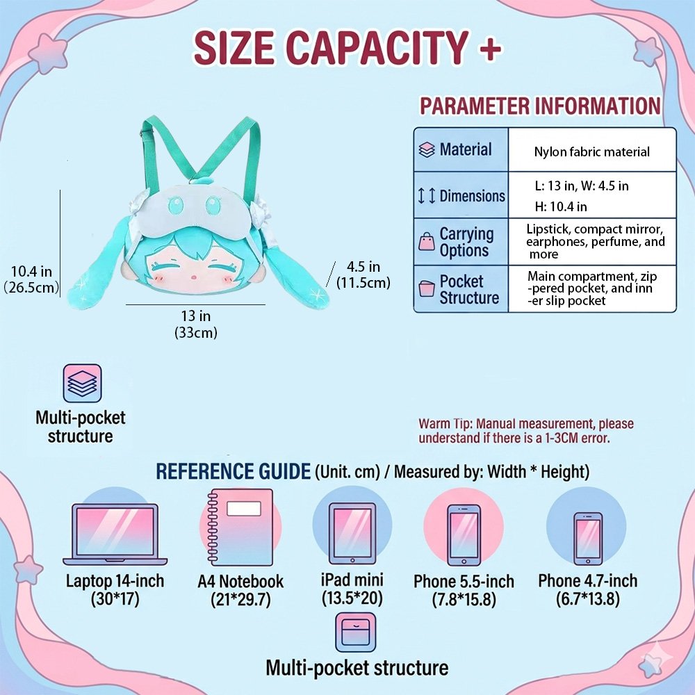 Miku Ita Bag Cute Anime Plush Itabag