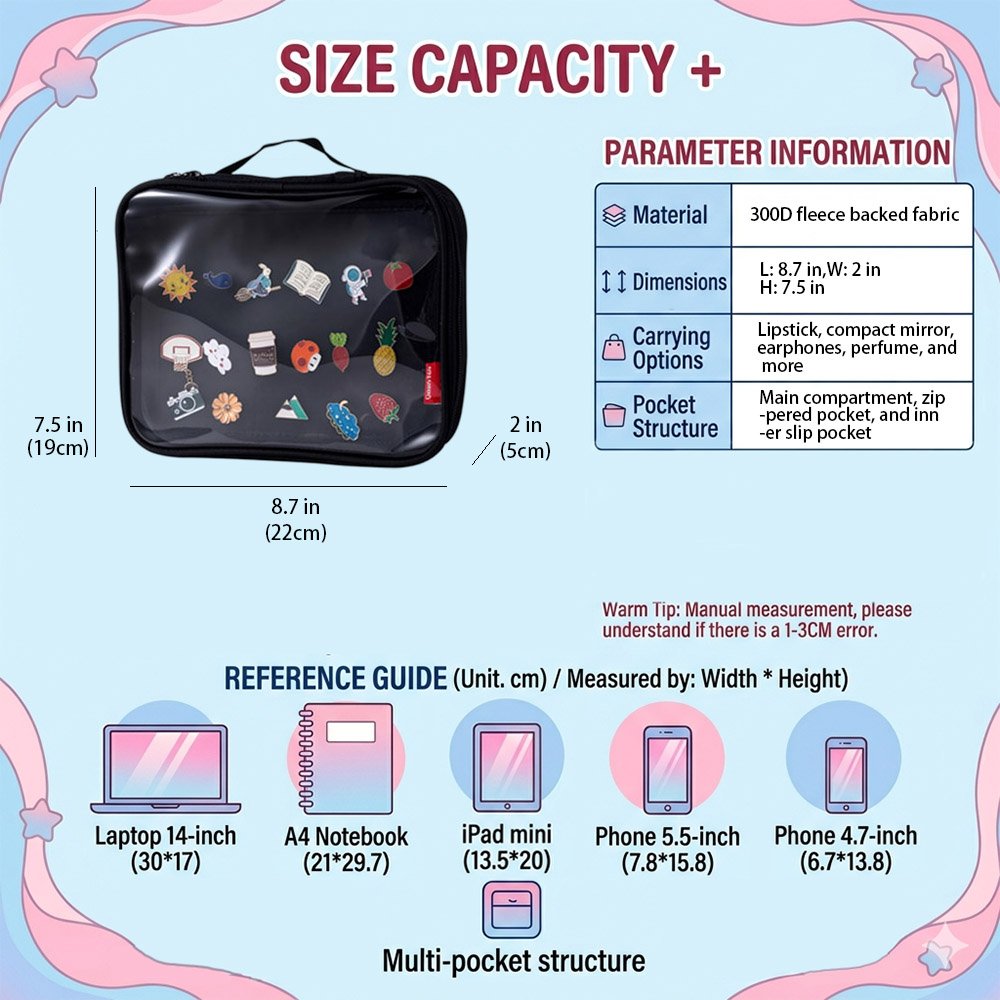 Pin Bag Enamel Badge Display Storage Book Case
