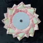 Pink Gold Floral Jacquard Rosette Badge Display Base