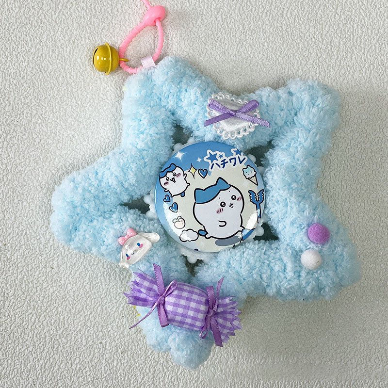 Pink Plush Star Kawaii Badge Display Base