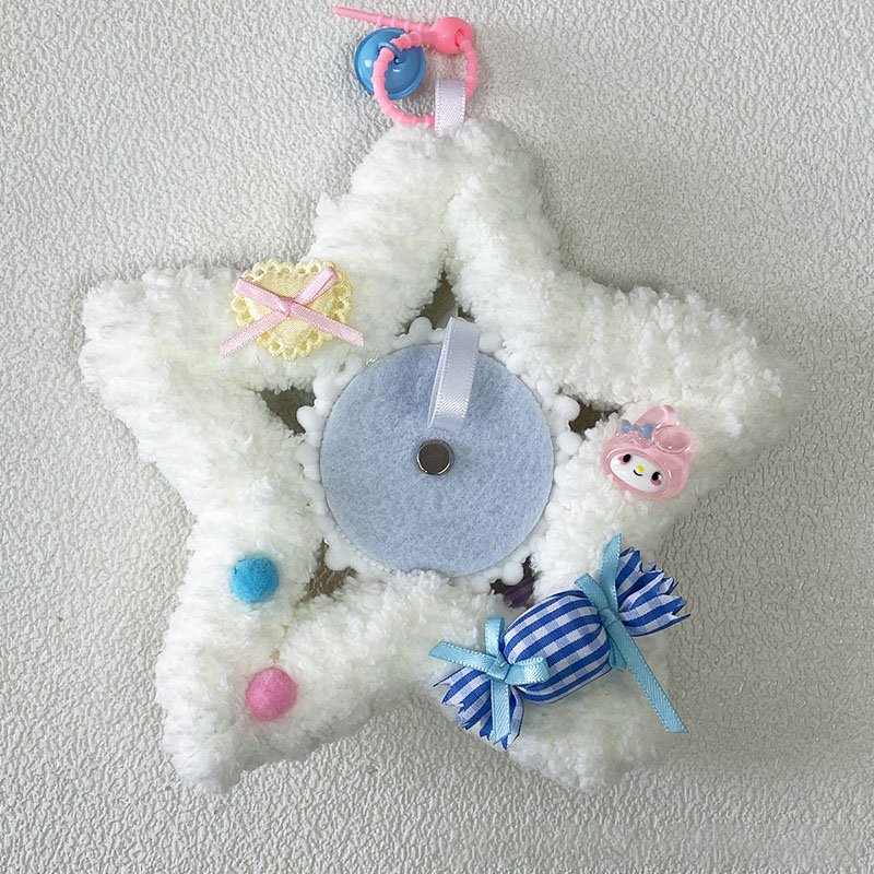 Pink Plush Star Kawaii Badge Display Base