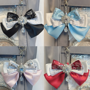 Rose Print Ribbon Bow Ita Bag Charm