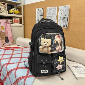 Black Ita Bag Large Capacity Ergonomic Backpack