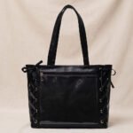 Black Ita Bag Large Capacity Ribbon Tote Bag