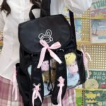 Black Ita Bag Large Cute Bows Backpack