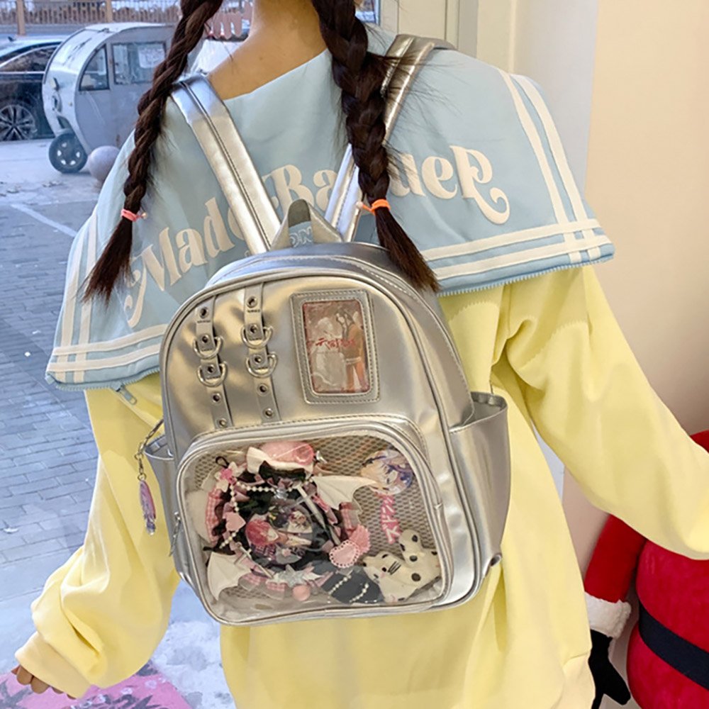 Black Ita Bag PU Removable Insert Backpack