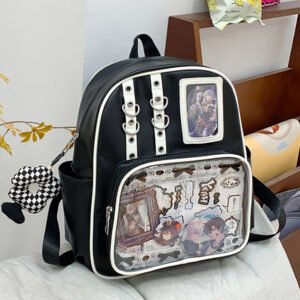 Black Ita Bag PU Removable Insert Backpack