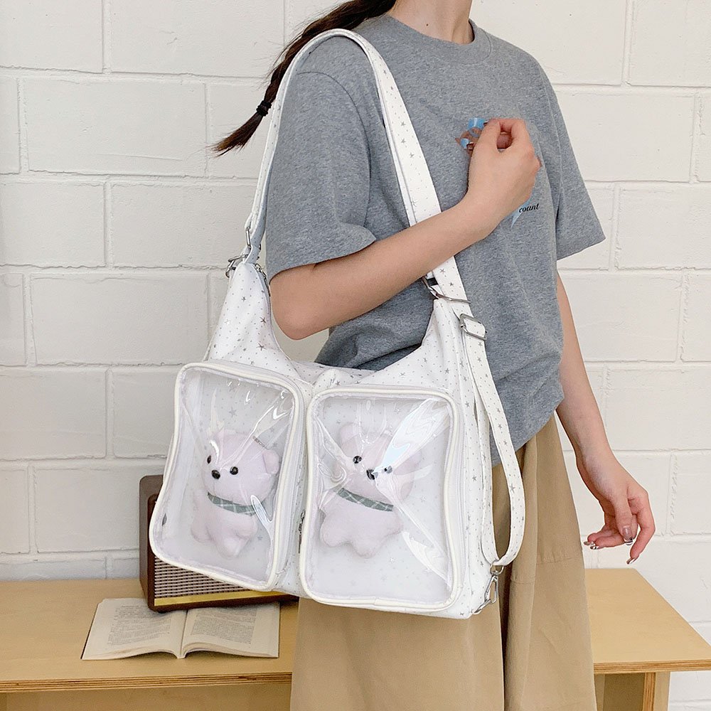 Blue Ita Bag Clear Dual Window Doll Tote