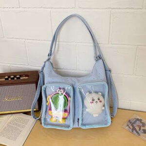 Blue Ita Bag Clear Dual Window Doll Tote