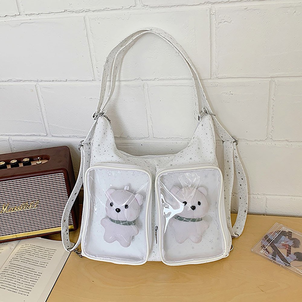 Blue Ita Bag Clear Dual Window Doll Tote