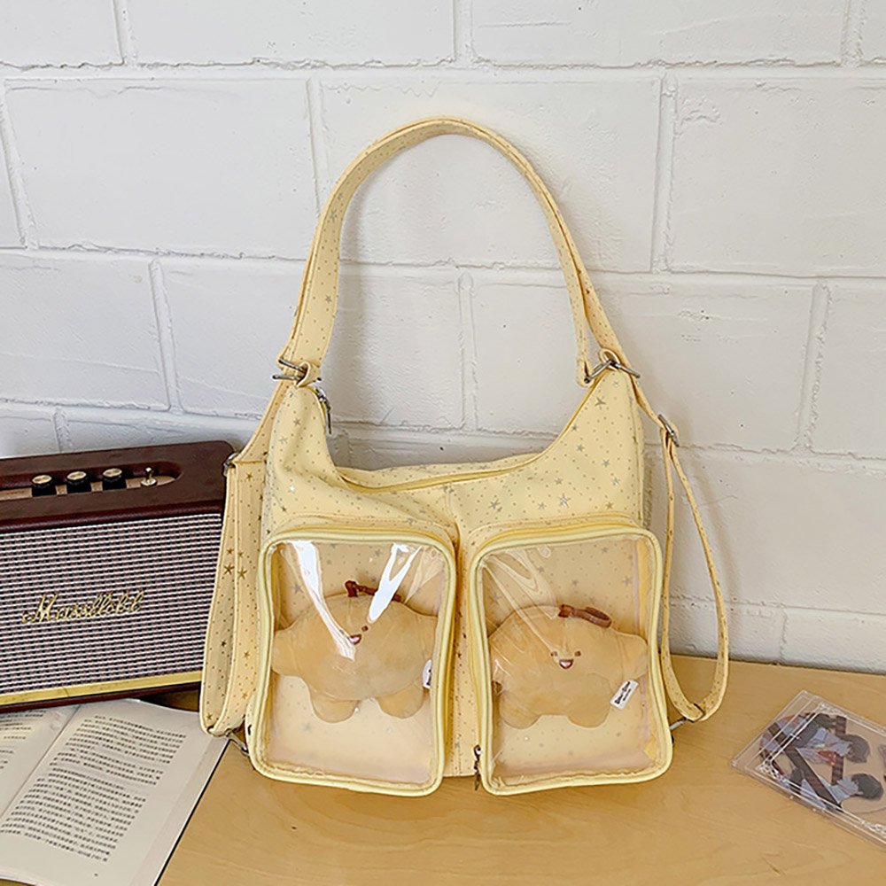 Blue Ita Bag Clear Dual Window Doll Tote