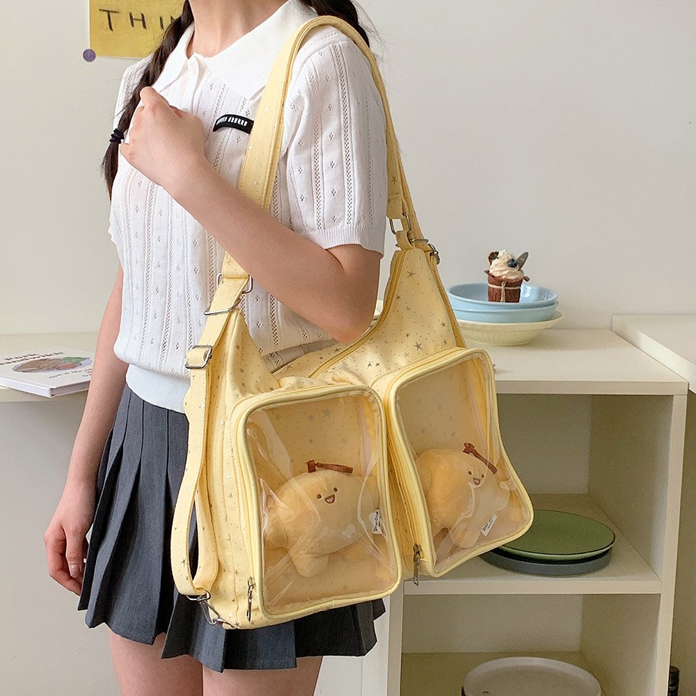 Blue Ita Bag Clear Dual Window Doll Tote