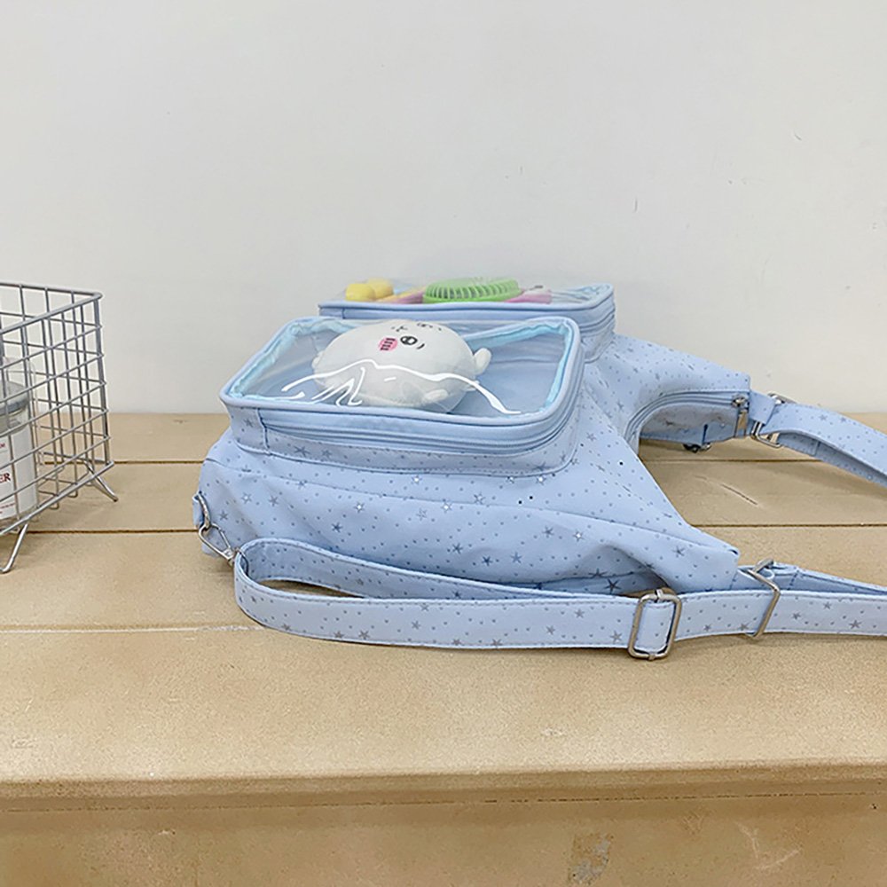 Blue Ita Bag Clear Dual Window Doll Tote