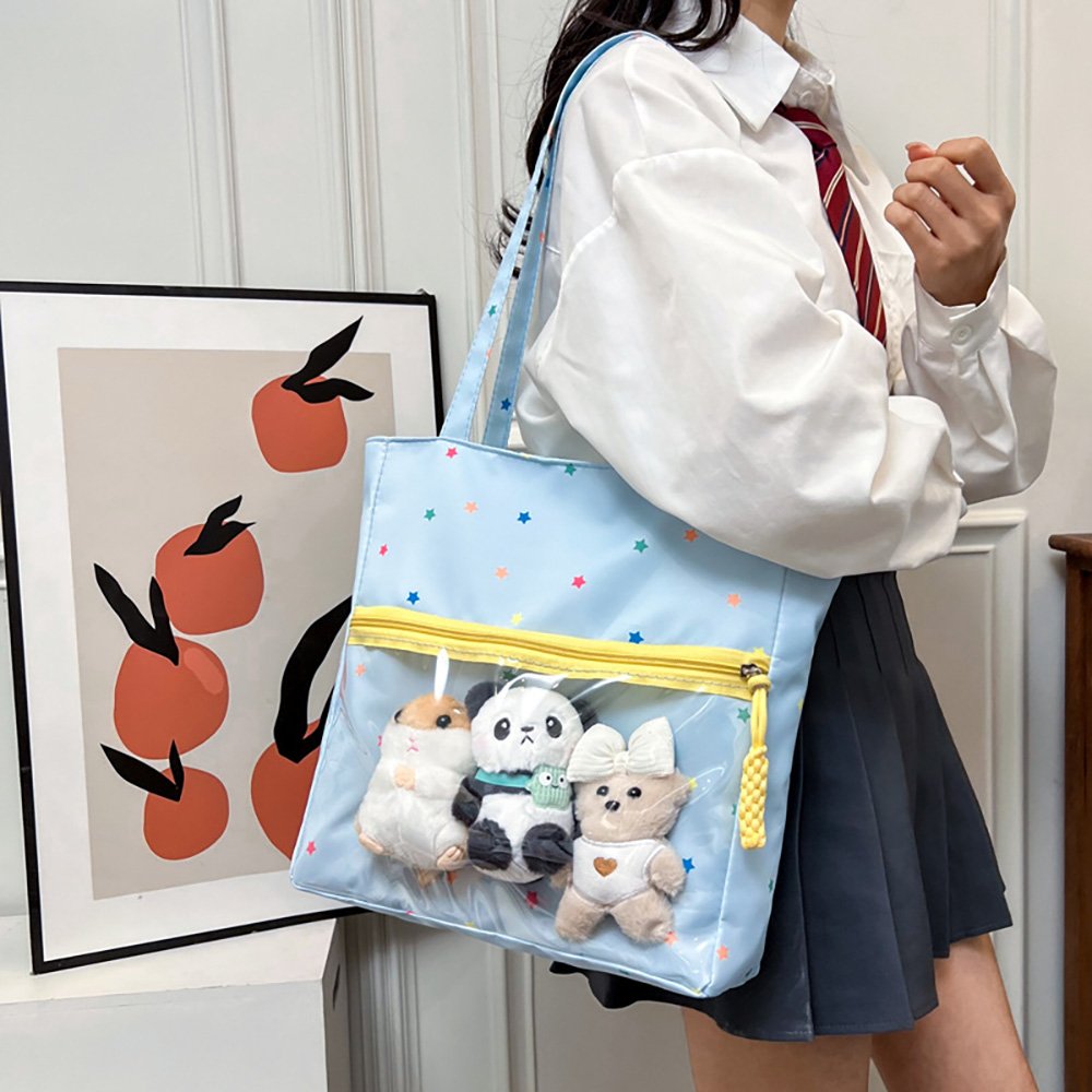 Blue Ita Bag Lightweight Clear Window Tote