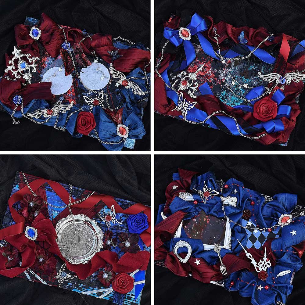 Gothic Red Blue Ita Bag Insert Multiple Styles
